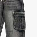 Quần Jeans Dài Nam Túi In Logo – Xanh Wash Cổ Điển, Dáng Suông - 2596