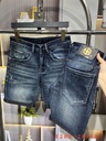 Quần short jeans nam xanh đậm slimfit cá tính-F248-288-283