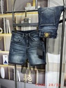 Quần short jeans nam xanh đậm slimfit cá tính-F248-288-283