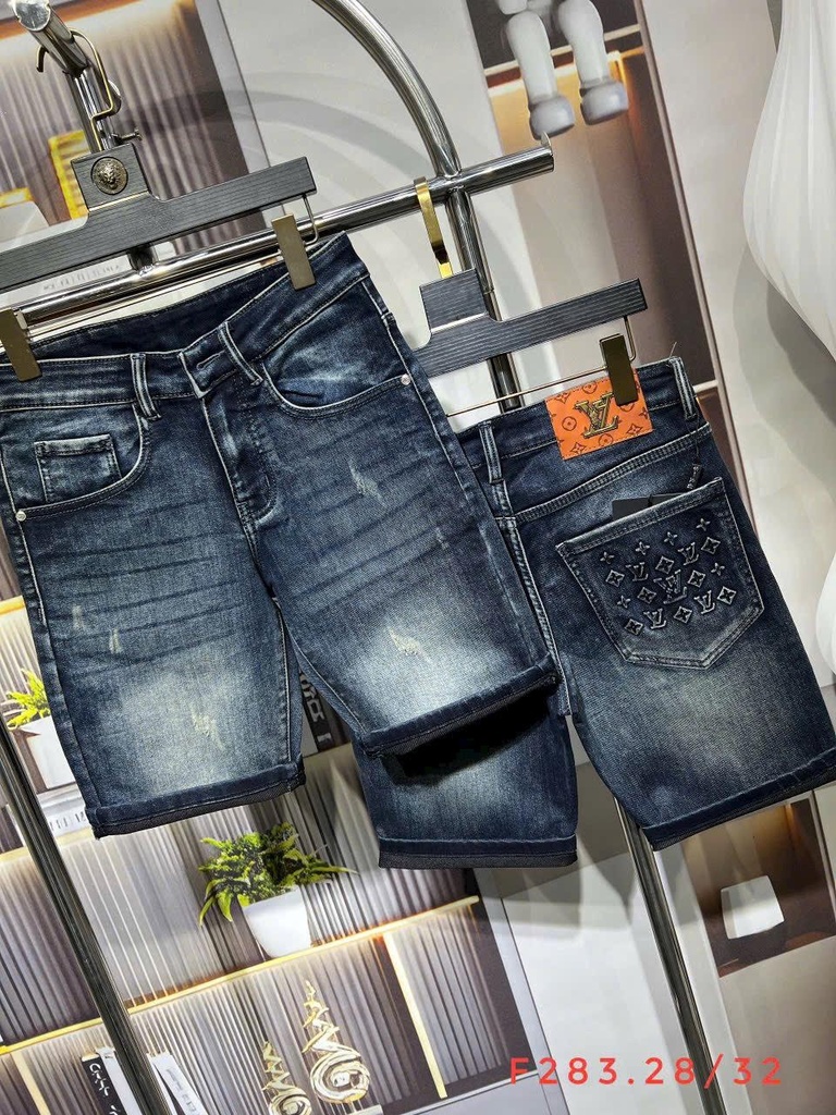 Quần short jeans nam xanh đậm slimfit cá tính-F248-288-283