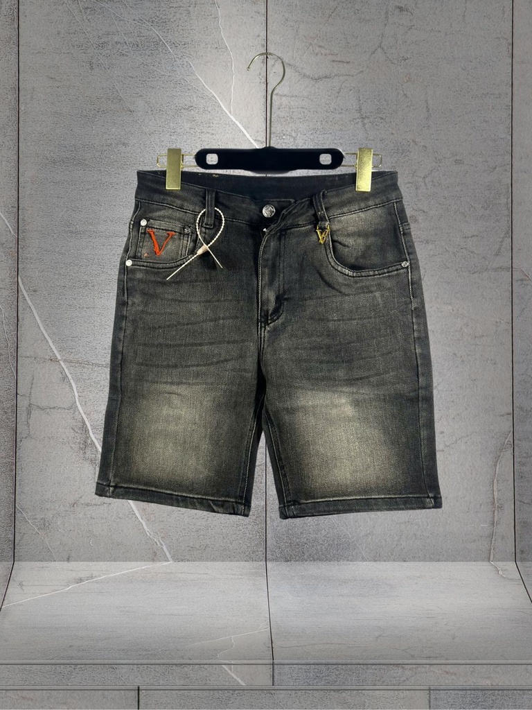 Quần Short Jean Nam lờ vê Wash Nhẹ – Form Regular Fit Cá Tính-HU2115