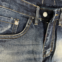 Quần Short Jean Nam KJ6016 - Wash Xanh Đậm, Họa Tiết Logo Cực Chất 