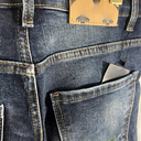 Quần Short Jean Nam KJ6016 - Wash Xanh Đậm, Họa Tiết Logo Cực Chất 