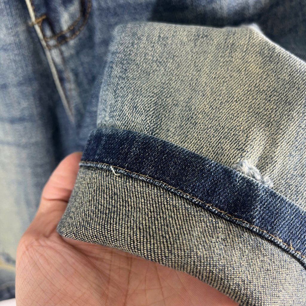 Quần Jean Short Nam Rách Gối Slim Năng Động - 7043 