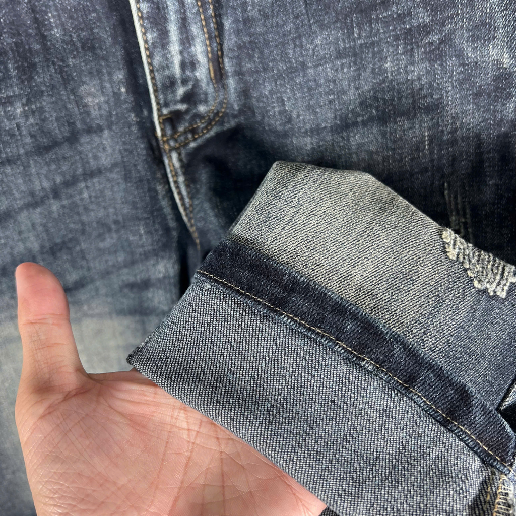 Quần Jean Short Nam Wash Bạc Form Regular - 6936 
