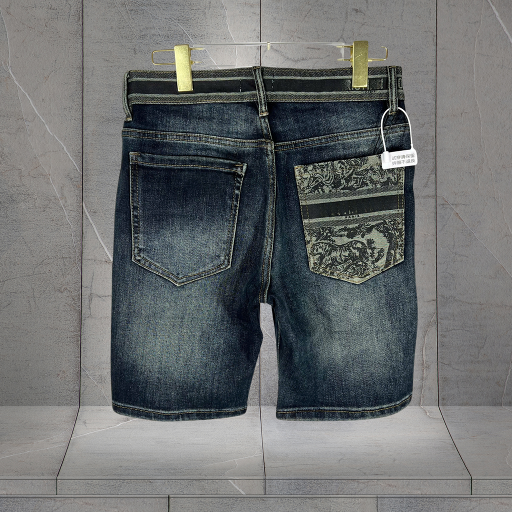 Quần Short Jean Nam Xanh Đậm Thiết Kế Đơn Giản - D335 