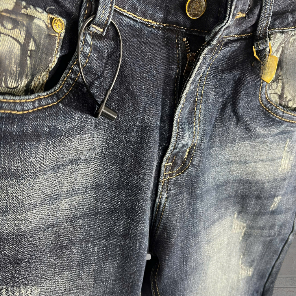 Quần Short Jean Nam Phong Cách Streetwear Cá Tính - HU2087 