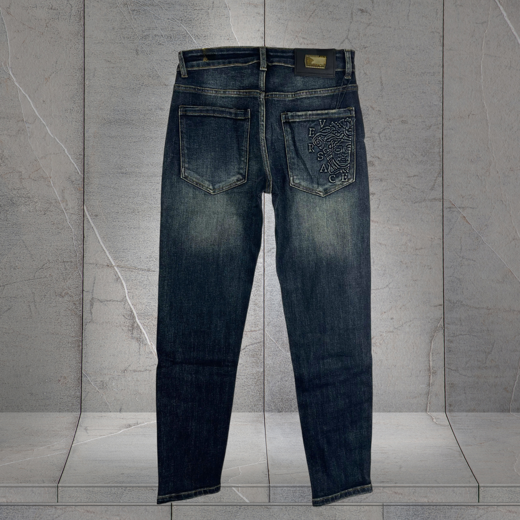 Quần Jean Nam Versace Dáng Slim Túi Thêu Medusa -H161