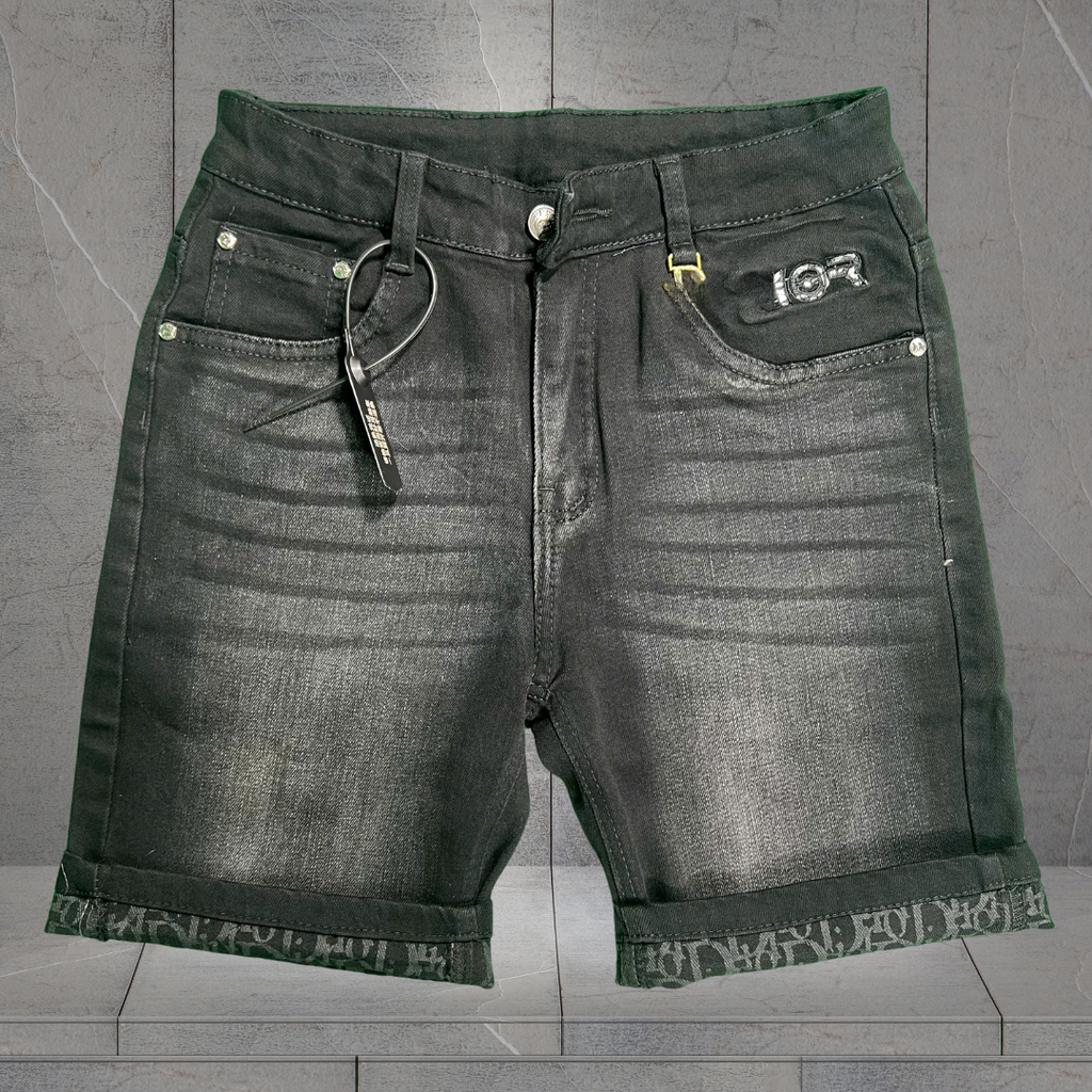 Quần Jean Short Nam Logo Nổi Phong Cách Dạo Phố - HU2161