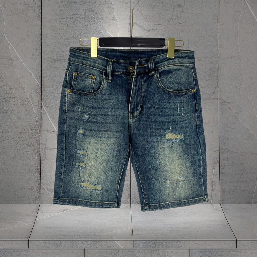 Quần Jean Short Nam Rách Gối Slim Năng Động - 7043 