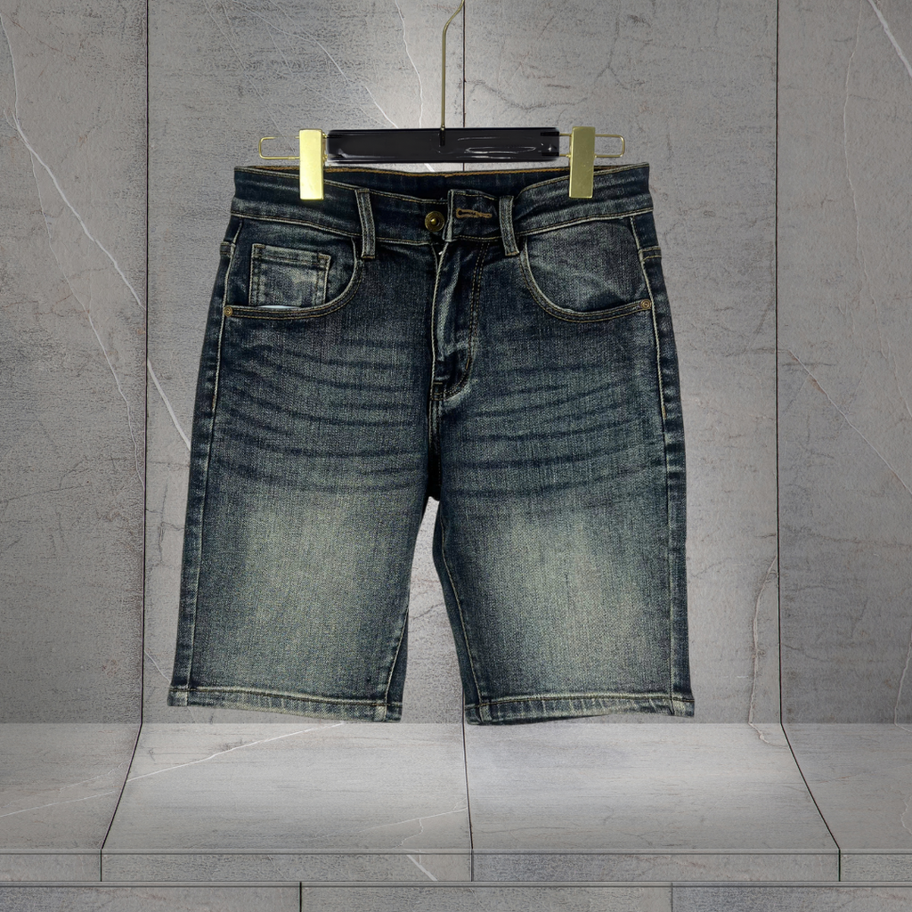 Quần Jean Short Nam Wash Bụi Dáng Slim - D345 