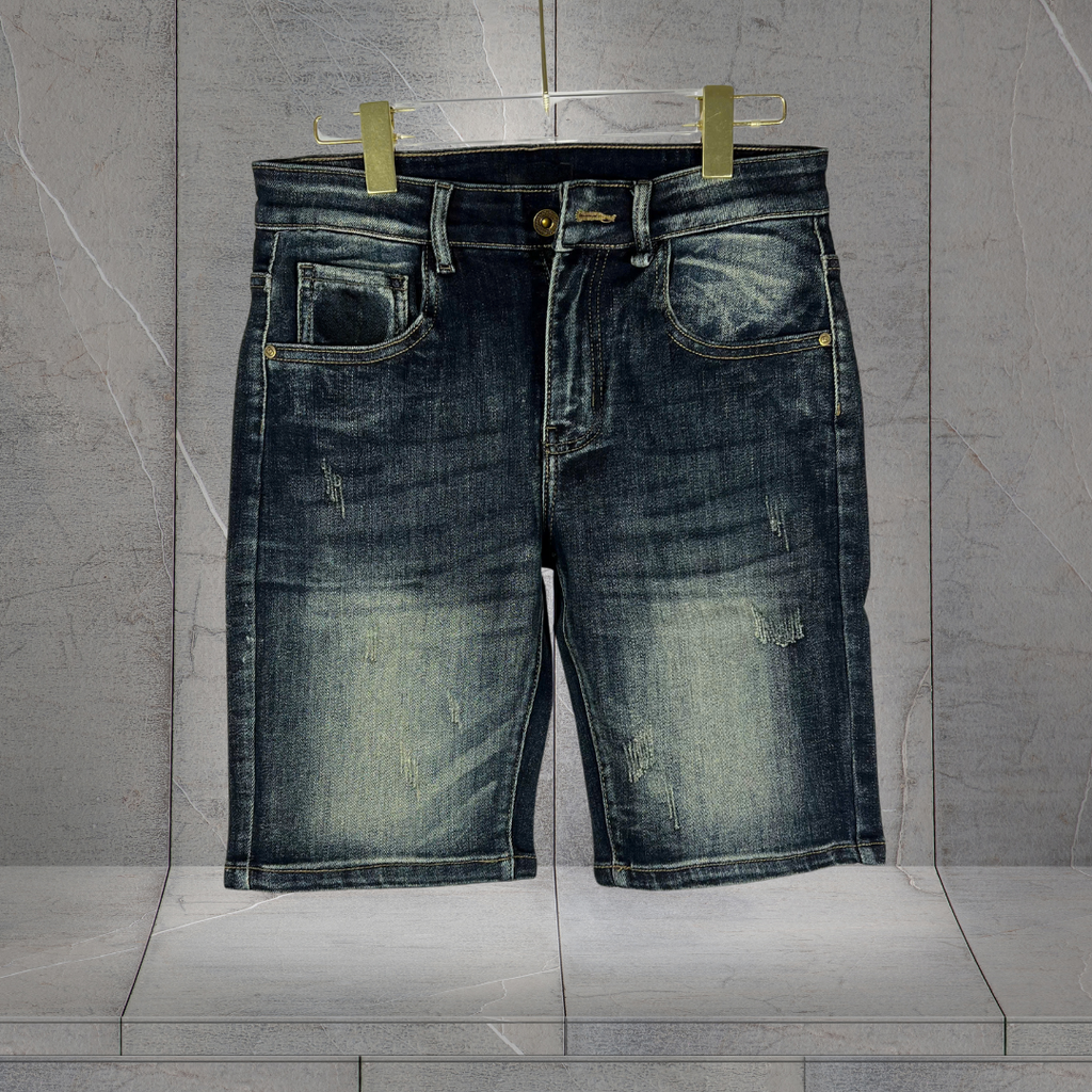 Quần Jean Short Nam Wash Bạc Form Regular - 6936 