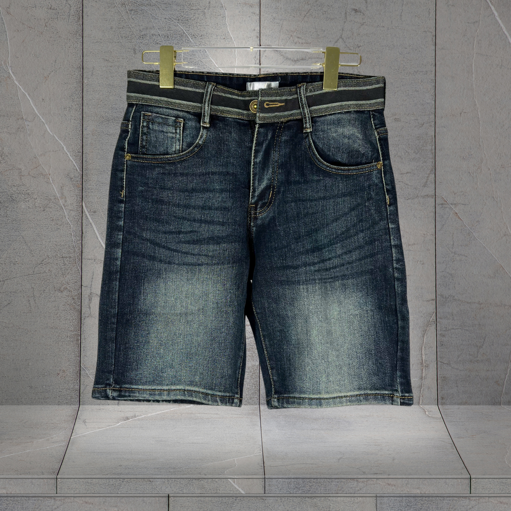 Quần Short Jean Nam Xanh Đậm Thiết Kế Đơn Giản - D335 