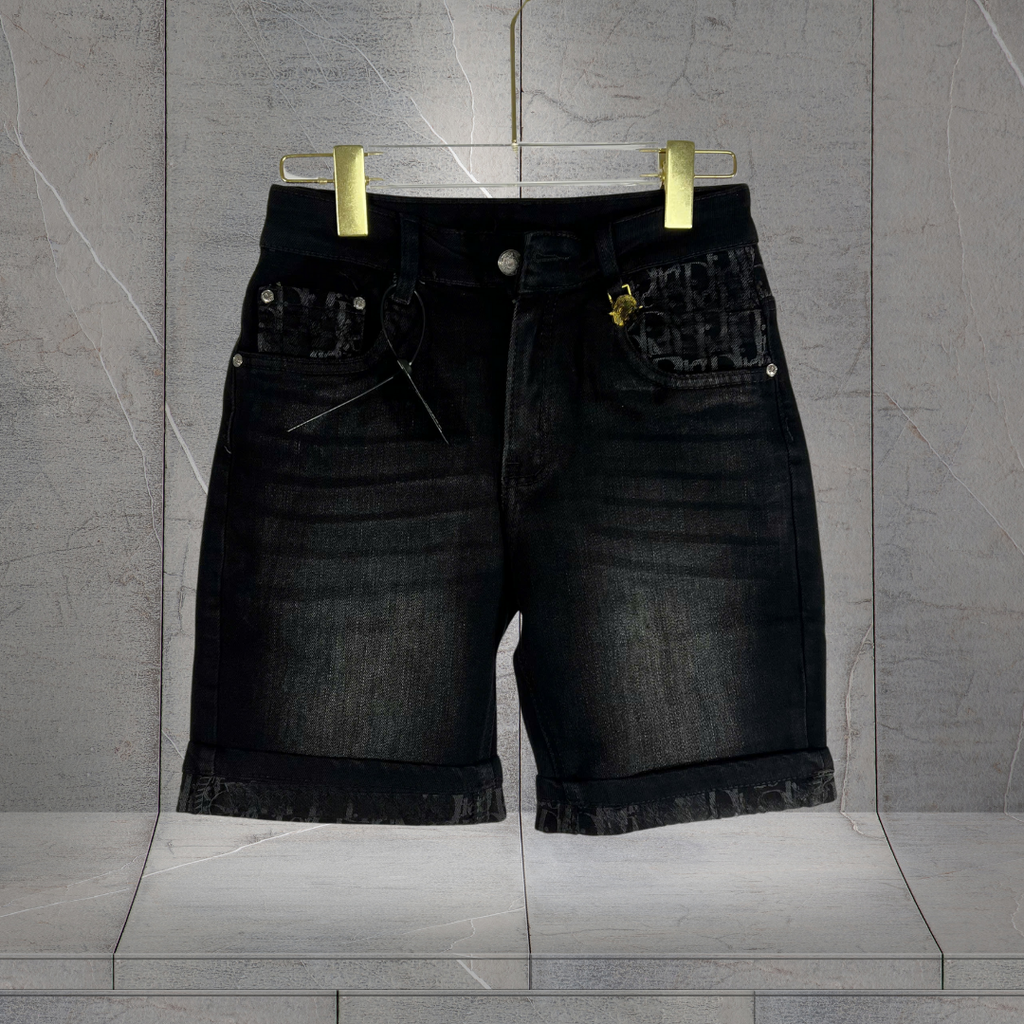 Quần Short Jean Nam Đen Chuẩn Cá Tính Form Slim - HU2183