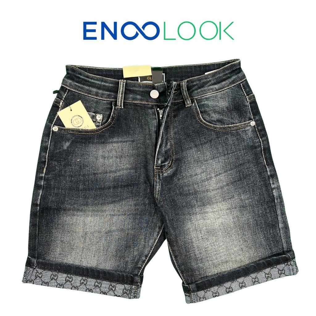 Quần Short Jeans Nam Xanh Đậm Gấu Xắn Thời Trang-JD135