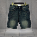 Quần short jean nam đen rách phong cách- r235
