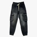 Quần Jeans Dài Nam Túi In Logo – Xanh Wash Cổ Điển, Dáng Suông - 2596